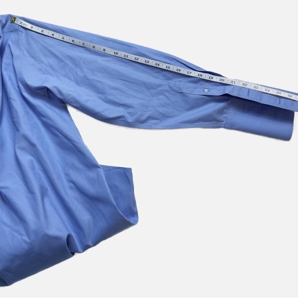 ✨NEW!✨ ROUNDTREE & YORKE Gold Label Long Sleeve Non Iron Pinpoint Shirt - 16/33 - Picture 8 of 11